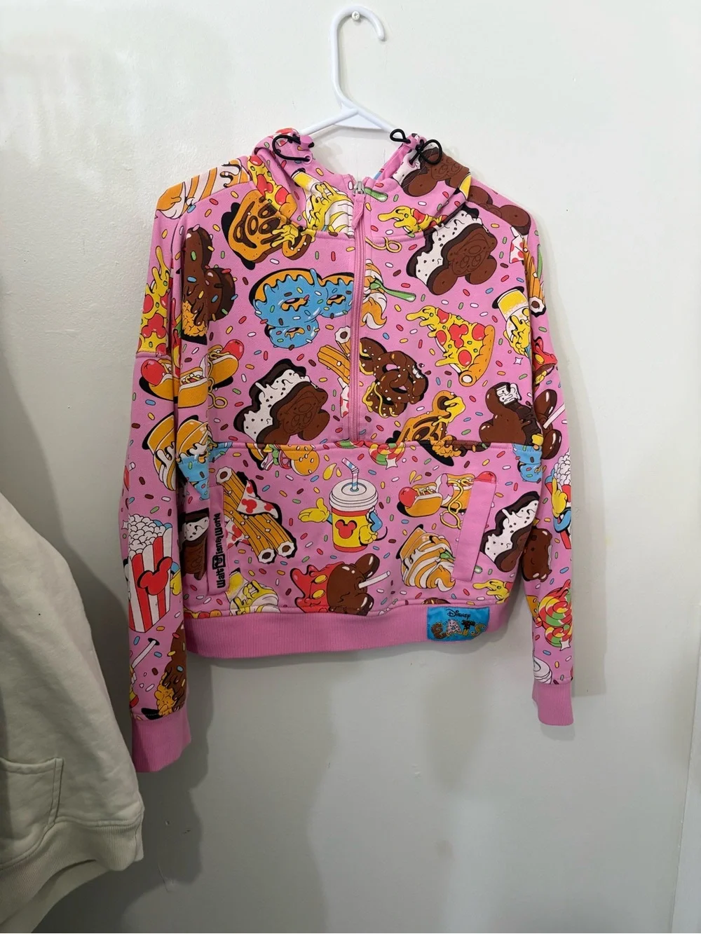 Disney Pink Novelty Snack Print Zip Hoodie